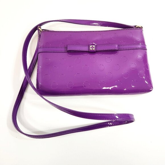 Kate Spade Purple Embossed Patent Leather Purse Handbag - Picture 1 of 10